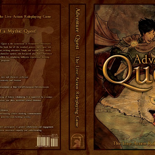 Book Cover for Adventure Quest, the Live-Action Roleplaying Game Design by Brand Leo | Niels