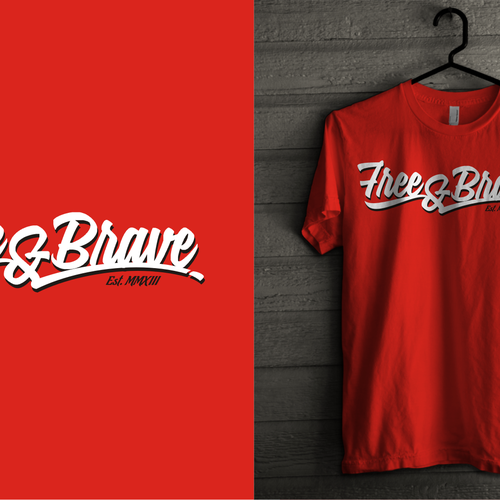 Trendy t-shirt design needed for Free & Brave Design por DLVASTF ™