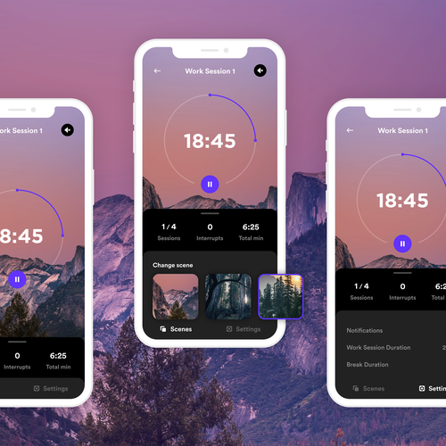 Design a beautiful Pomodoro app Design by Giulia Cecchetti