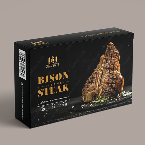 BISON T-BONE STEAK - FROM THE LAND OF THE COWBOYS Design by insertwittyusername