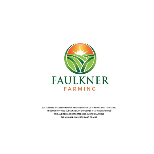 Sustainable & Regenerative Farming Logo and design work "Faulkner Farming" Design by Deep Concept™️