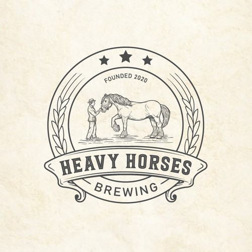 Vintage horse logo for a local brewery Réalisé par Aphrodite ✧