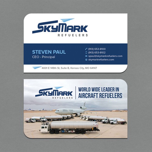 Need business card redesign for Aircraft Truck Fueling company Design by CurveSky™ ☑️