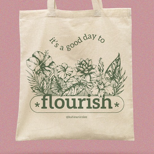 Tote bag design for an in-person event in Florida! Design by margorite