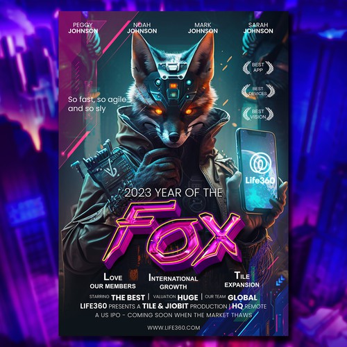 Life360 2023 Year of the Fox Poster Design by Rockinrule