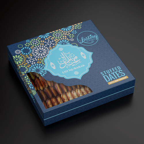 We need a powerful package design for our new assorted stuffed dates product Design by Moluccas.Project