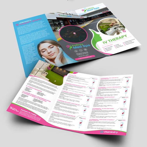 Design a brochure for IV Therapy at Sudbury Med Spa, FULL CONTENT PROVIDED Design by Logicainfo ♥