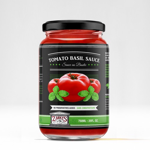 Create a modern upscale label for a jarred tomato sauce line Design by Partikules