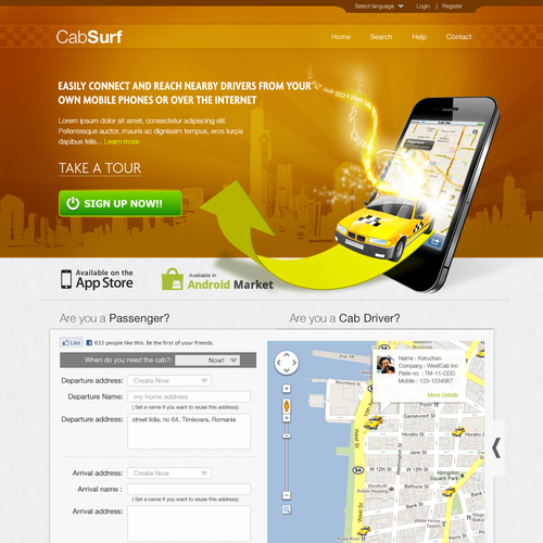 Online Taxi reservation service needs outstanding design Réalisé par keruchan