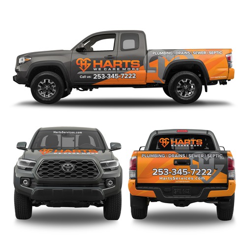 Harts Service Toyota Tacoma Partial Wrap Design by dalheners