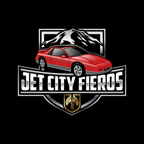 Jet City Fieros (Seattle) car club logo. To be used on web site, cards, patches, jackets, etc! Design by autore