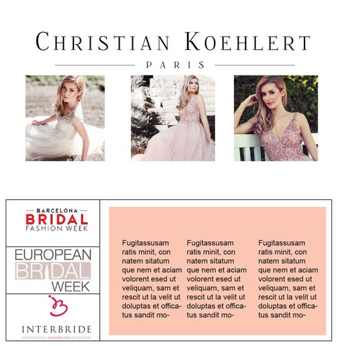 Flyer design for evening dress label needed to invite our customers to Exhibitions Design by CTC-Erin