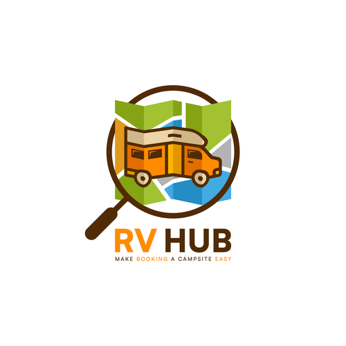 RV Hub, a campsite booking company Design by MrBaba