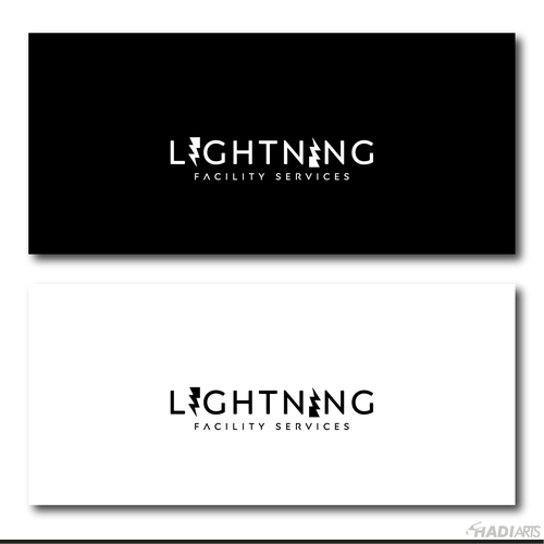 Cool logo using a lightning bolt for commercial maintenance/cleaning company. Design by HadiArts