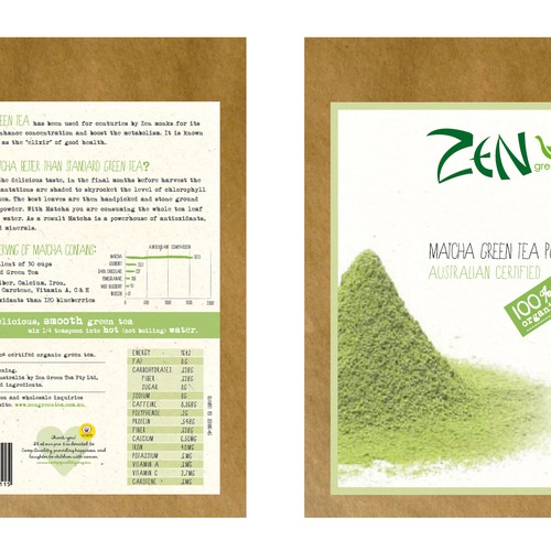 print or packaging design for Zen Green Tea Réalisé par Greta & Bruno