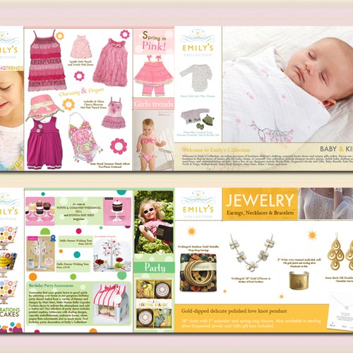 Create New Brochure for Emily's Collection: An Online Unique and Luxury Gift Boutique  Réalisé par MarGD