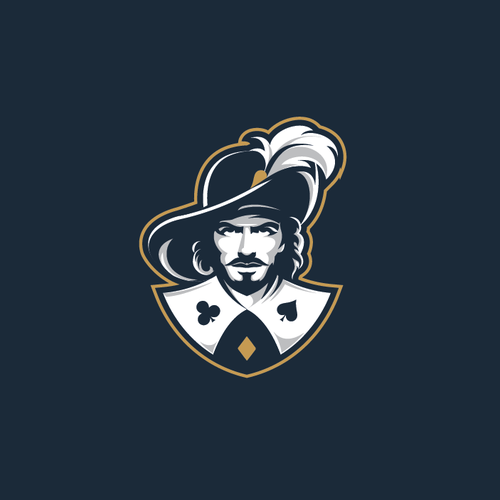 Create a sleek & stylish Musketeer Poker Icon Logo Design by GORKIYja