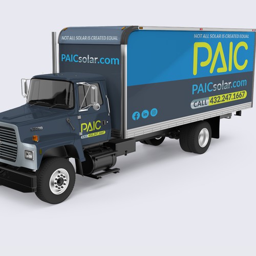 Design us an eye catching, modern, box truck wrap! Design by designsbymark