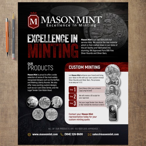 Create An Exciting Flyer To Showcase Our Custom Silver Coin Program Design by STMRM