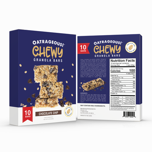 Design di DESIGN EYE-CATCHING PACKAGING FOR CHOCOLATE CHIP CHEWY GRANOLA BARS! di Denian