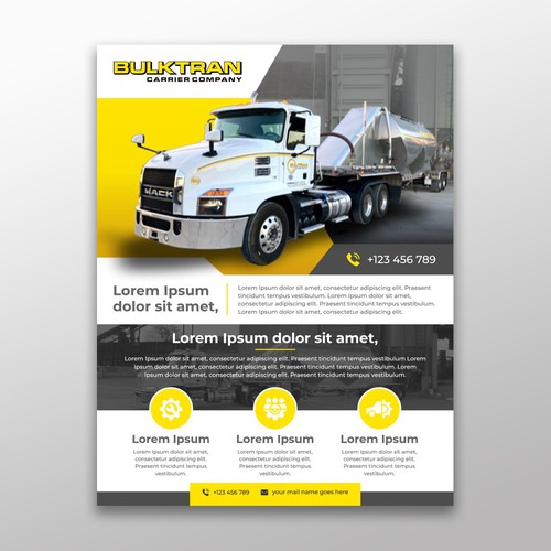 Trucking company marketing flyer Diseño de Dzhafir