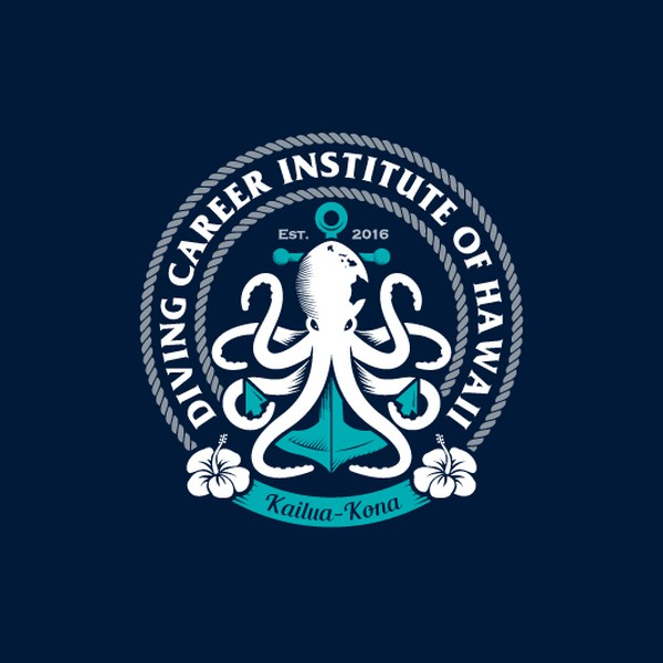 Vintage Octopus Logo for a Diving School