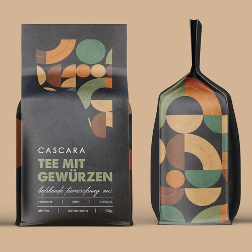 Cascara tea label Design by Lady Goga