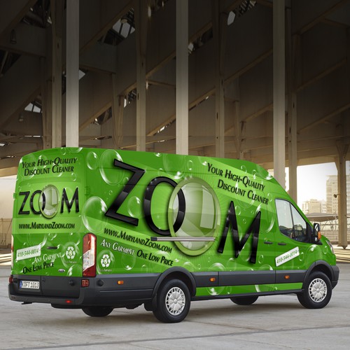 Zoom Dry Cleaning van wrap for eco-friendly one-price cleaner Design by J.Chaushev
