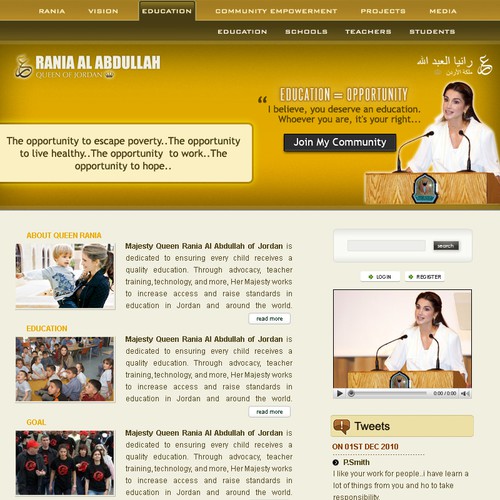 Design di Queen Rania's official website – Queen of Jordan di aryan20