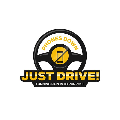Eye-catching logo for distracted driving campaign Phones Down, Just Drive! Design by Lyna✎