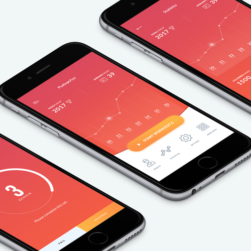 Create a simple, beautiful UI for a Push-Up fitness app Design por Nashrulmalik