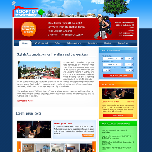 Backpacker website needs a fresh look Design by ckolic