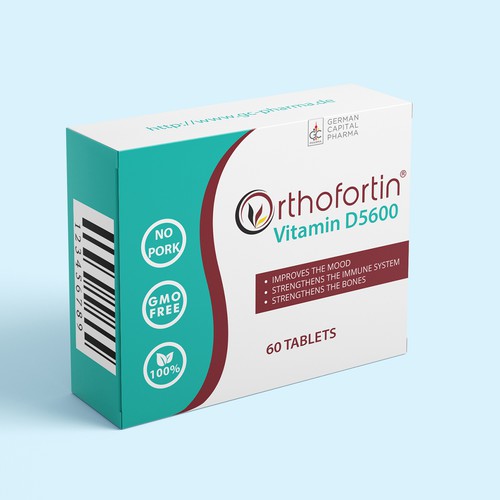 Box for Nutritional Supplement with Vitamin D Réalisé par SilverPen Designs