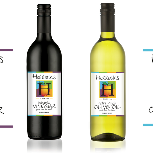 Olive Oil & Balsamic Vinegar label for Horrocks Farm Market Design by TokyoBrandHouse_