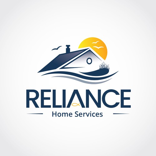 Logo for Reliable and Trustworthy Home Services Company Located on the Beach Design by Guavanaboy