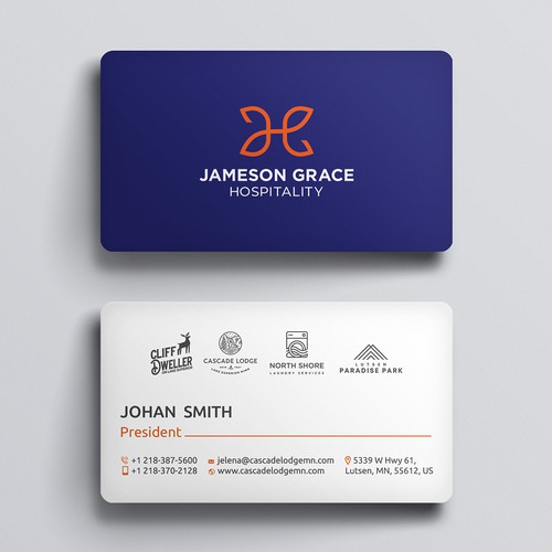 Create a modern and clean business card for a parent company with 4 subsidiaries Design by Azzedine D