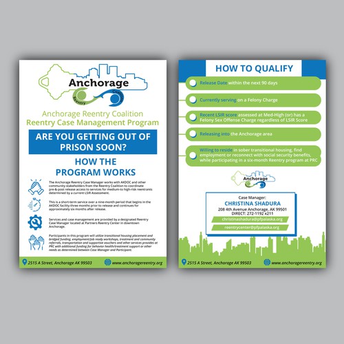 An engaging flyer for a prisoner reentry program Diseño de allMarv