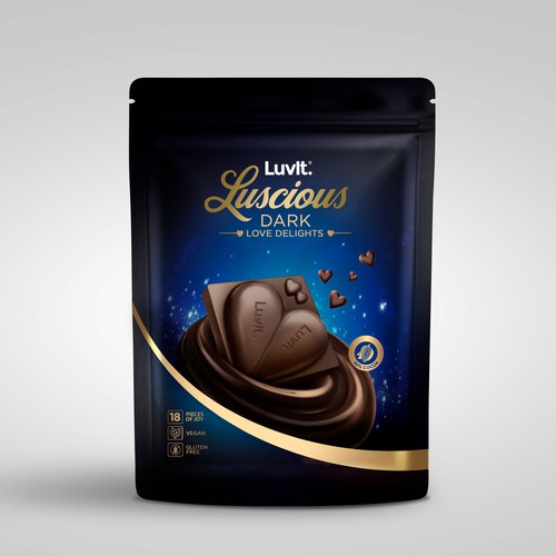 Design a standout label for a Premium Chocolate Homepack Design réalisé par sougatacreative