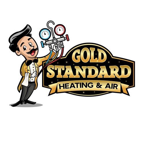 Powerful and Charming Character logo for an Heating and Air Company Design by Bezzot!design