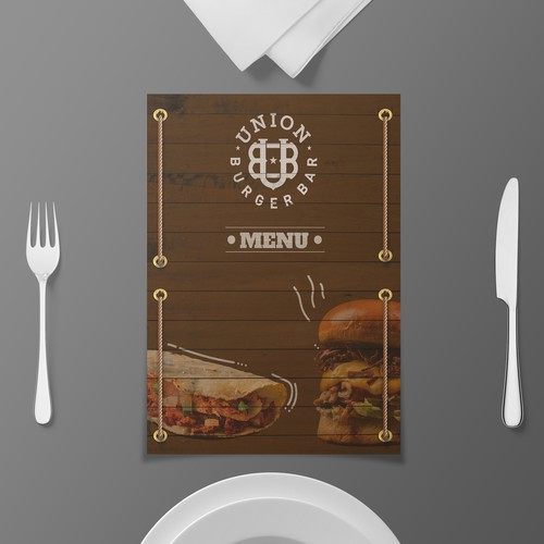 New Union Burger Bar Menu Design by RockPort ★ ★ ★ ★ ★