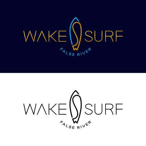 Edgy/sophisticated wake surf logo for a female/male group of wake surfers that embody a luxury life. Nothing predictable Design by Monk Brand Design