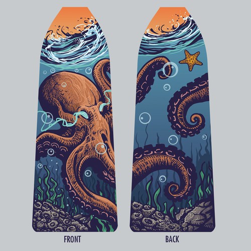 Dragon Boat Paddle Design: Octopus/ Kraken Design by katingegp