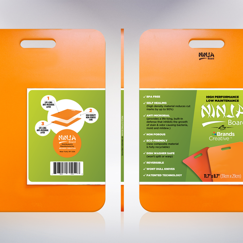 Ninja cutting board product leaflet デザイン by DataFox