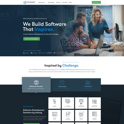 Designs | Software Development Company / Agency - Re-design | Web page ...