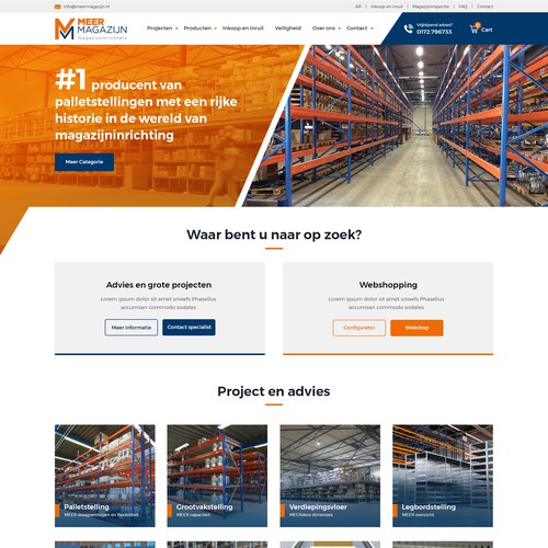 Creative website templates for a leading pallet racks company_ Meermagazijn Design by Aj3664