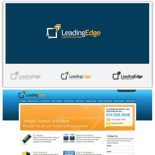 logo for Leading Edge Computer Solutions Diseño de fluxburn