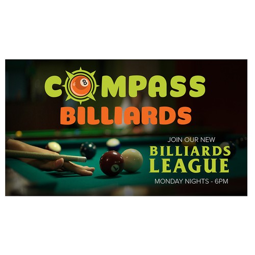 Design a Pool Hall Sign for Compass Billiards Design réalisé par Create4Design