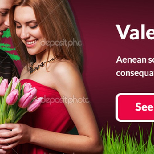 Valentine's day/ world cup banner is needed for online flower shop