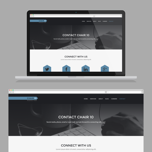 Create a memorable and modern website for Chair 10 Marketing  page