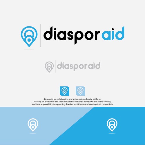 Design a powerful logo for diasporaid, an impact-oriented network/platform for expats Design by JosephA